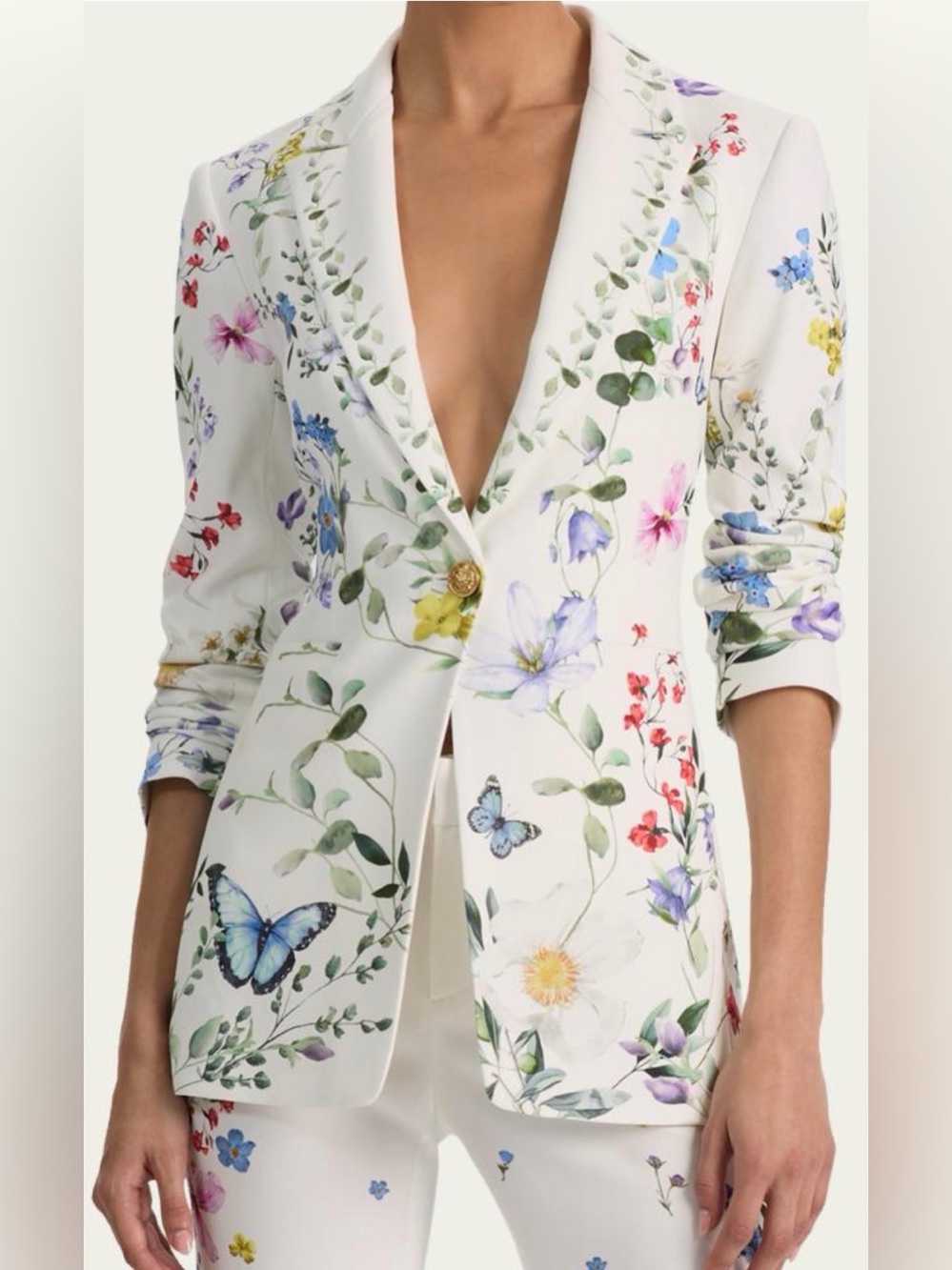 Alice + Olivia Breann Long Fitted Blazer